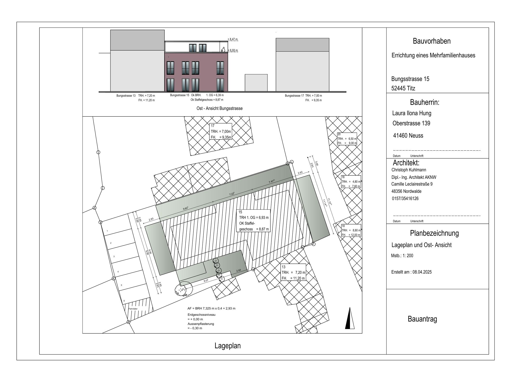 Lageplan des Projekts in Titz